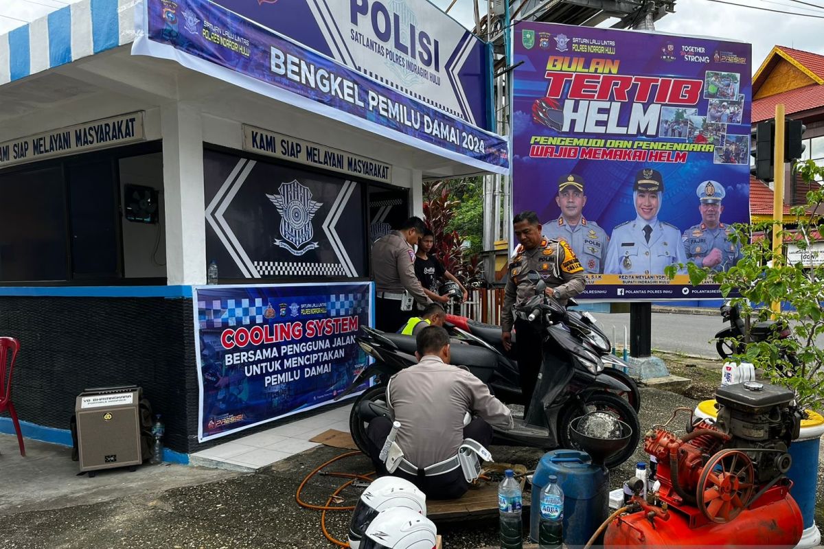 Satlantas Polres Inhu layani pengendara dengan Bengkel Pemilu damai