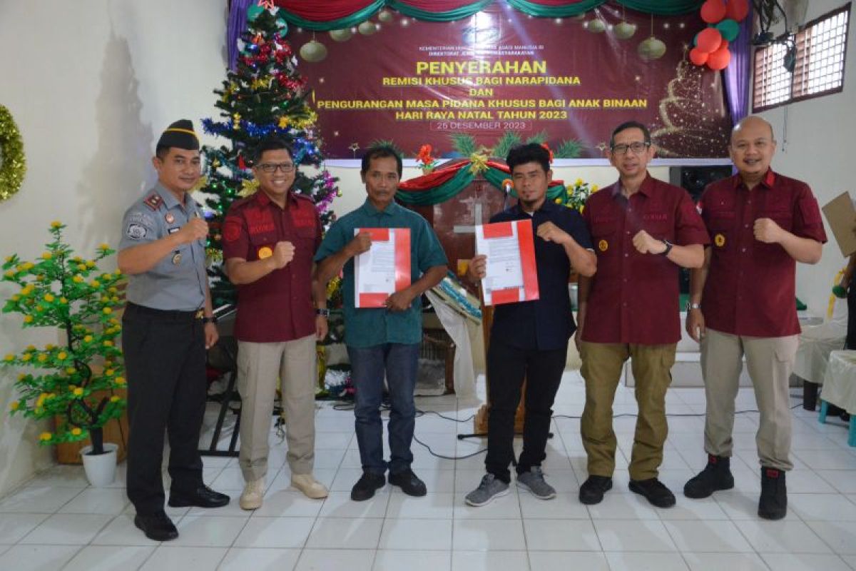 Kanwil Kemenkumham Sulteng berikan remisi Natal untuk 251 warga binaan