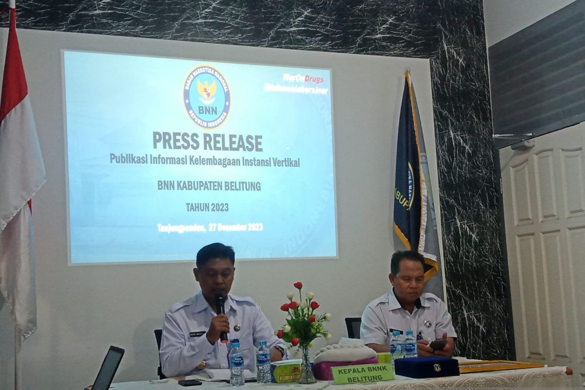 BNN Kabupaten Belitung ungkap enam kasus narkotika sepanjang 2023