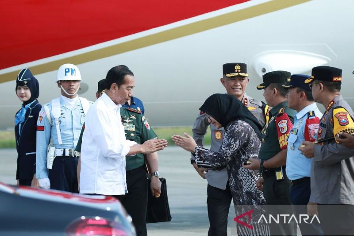 Presiden Jokowi Tiba Di Bandara Banyuwangi Disambut Gubernur Bupati ...