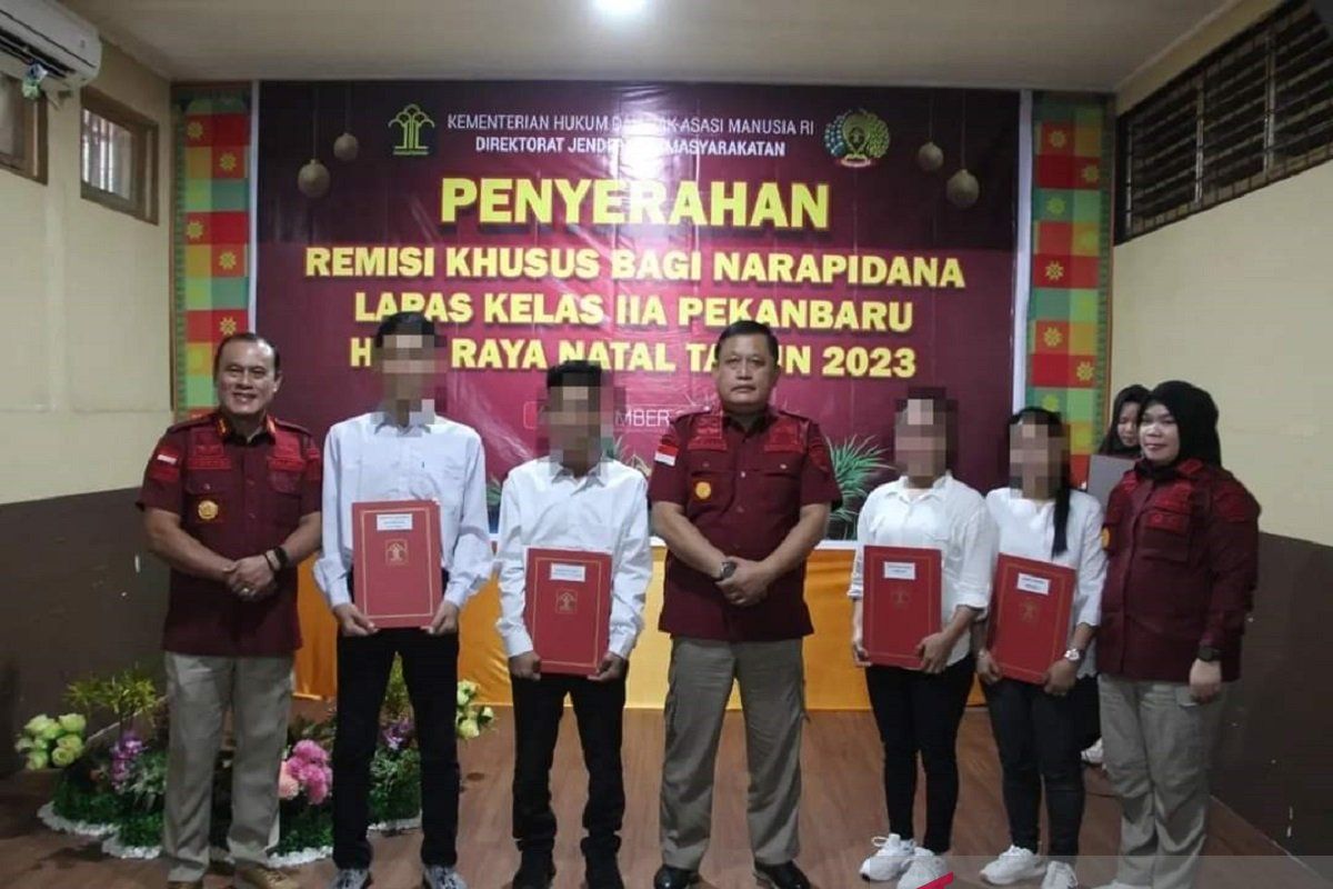 Sukacita Natal Tahun 2023, 942 Narapidana Riau terima remisi, 6 orang langsung bebas