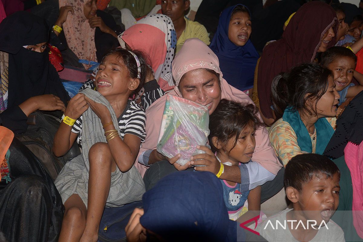 FOTO - Mahasiswa pindahkan paksa imigran Rohingya di Aceh