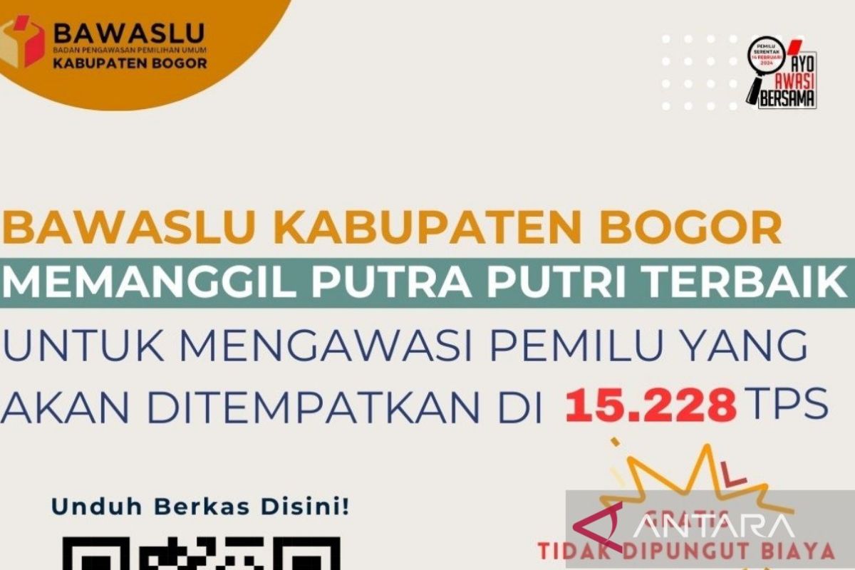 Bawaslu Bogor buka rekrutmen 15.228 pengawas TPS
