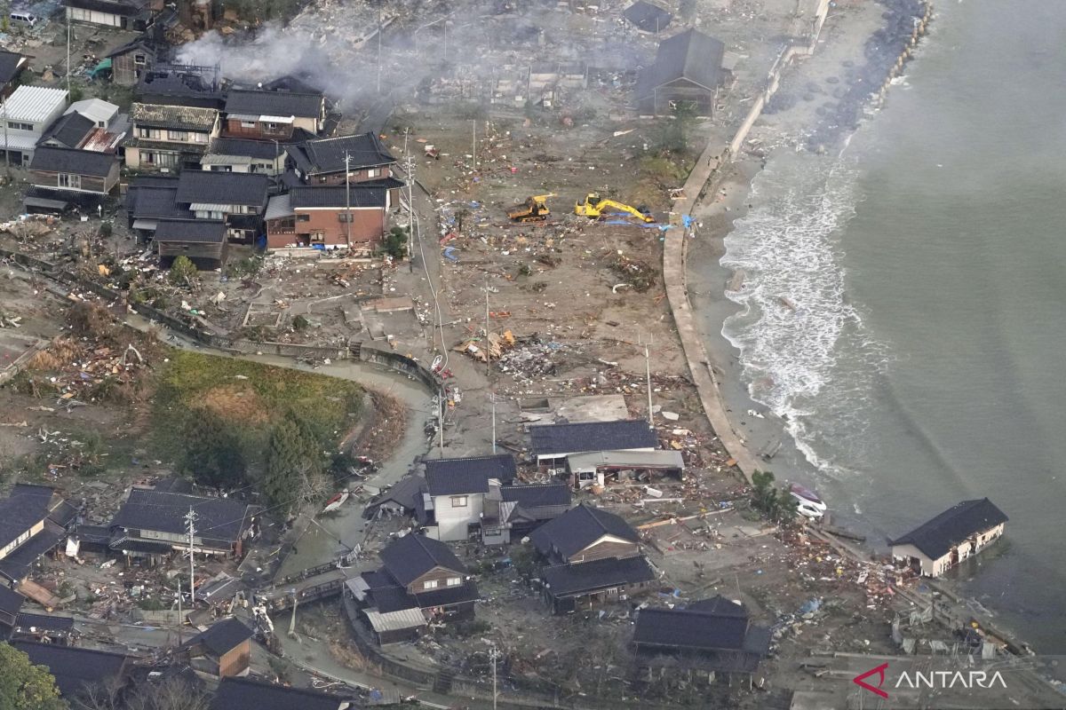 Tsunami akibat gempa Jepang sapu 190 hektar lahan di tiga kota