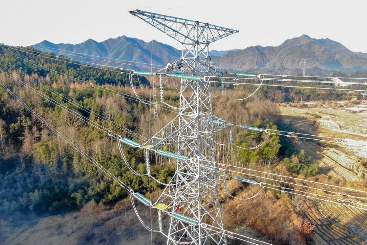 Proyek transmisi listrik jalur kereta Chizhou-Huangshang segera tuntas