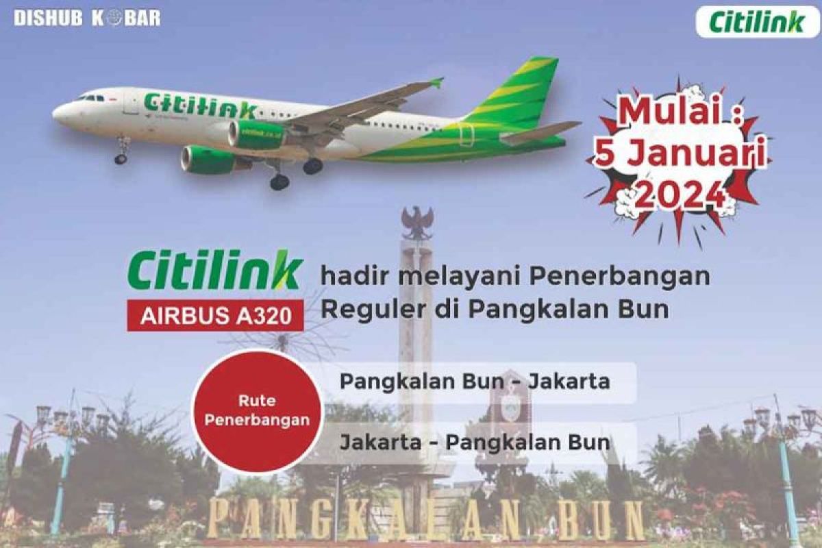 Pemkab Kobar: Mulai 5 Januari 2024 Citilink layani penerbangan Pangkalan Bun-Jakarta