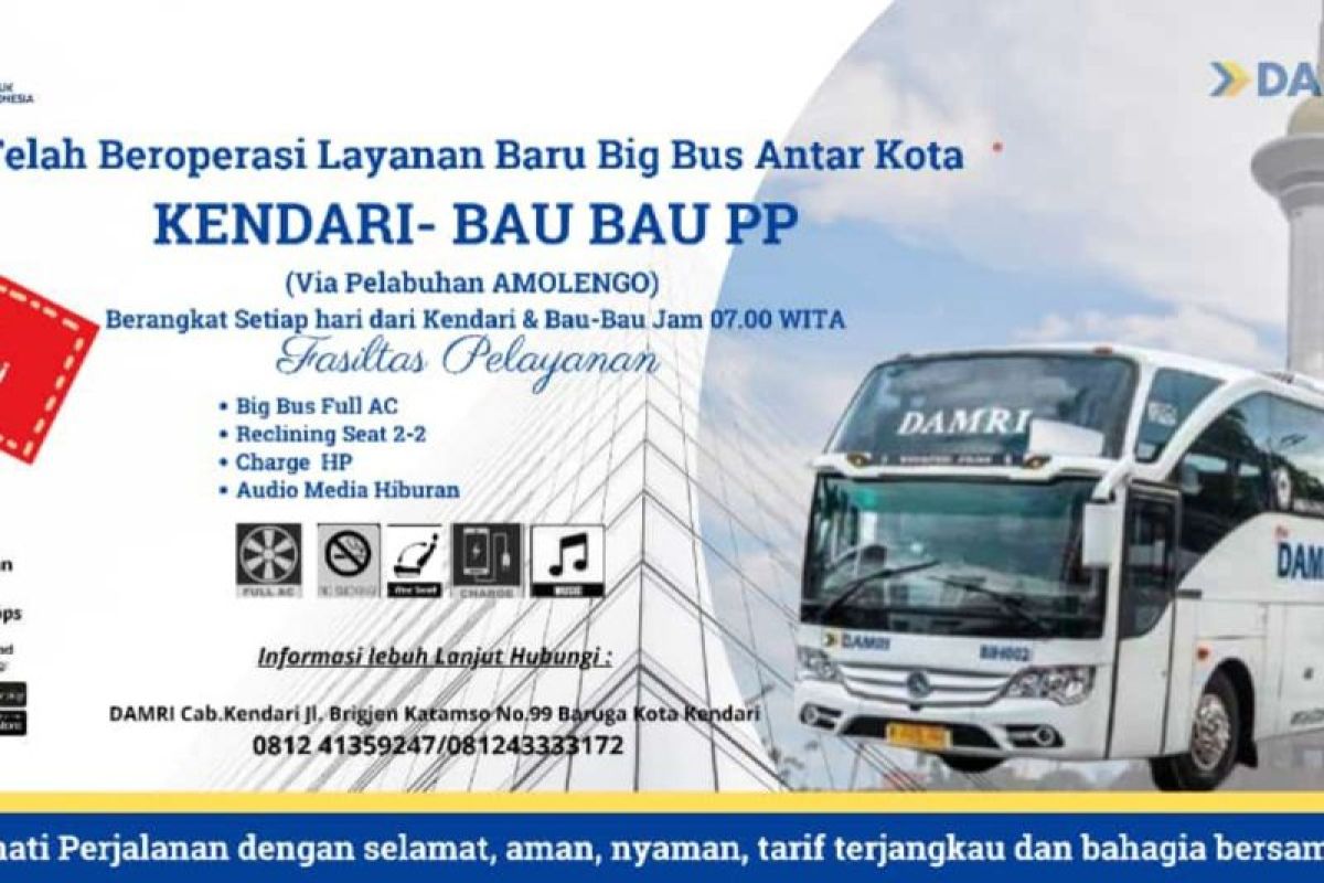 Damri luncurkan layanan bus rute Kendari-Baubau