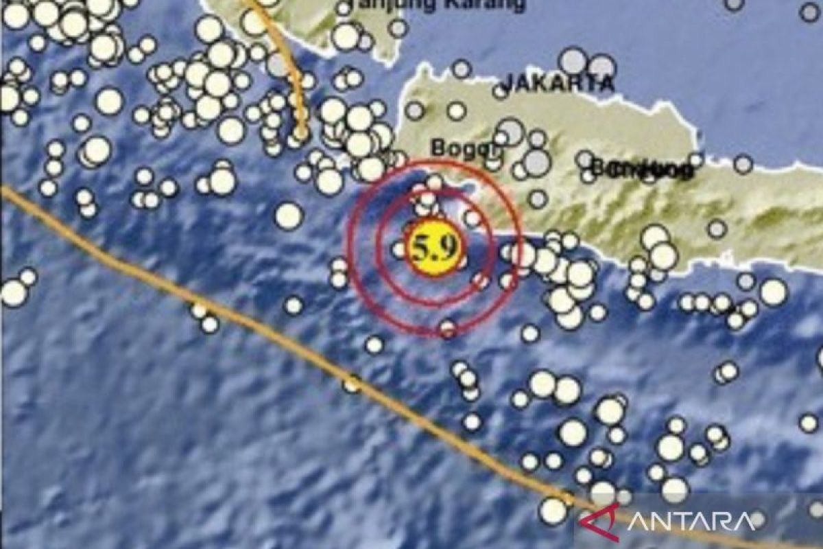 Gempa berkekuatan M5,9 guncang Bayah Banten serta dirasakan hingga Sukabumi