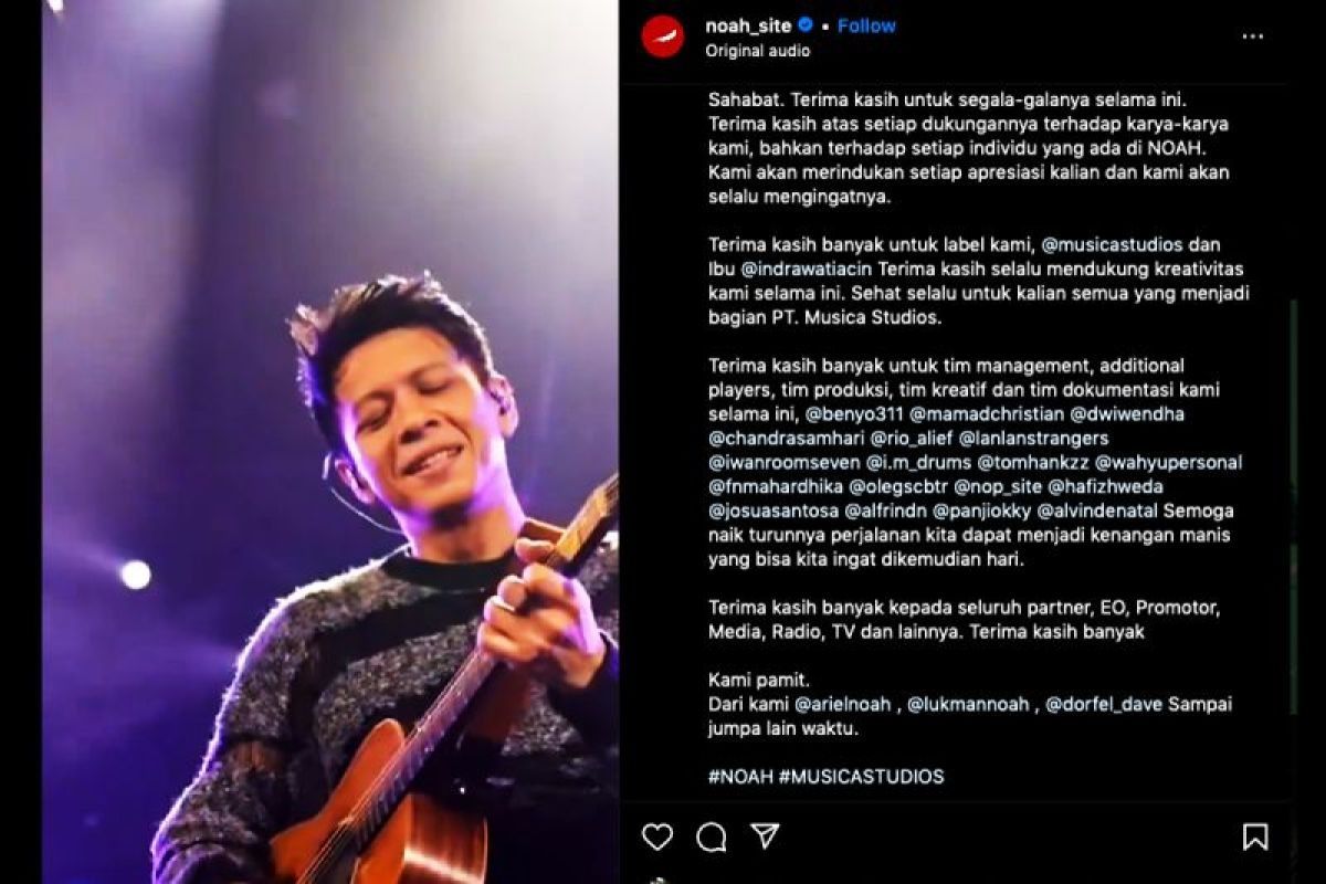 NOAH pamit dari belantika musik tanah air