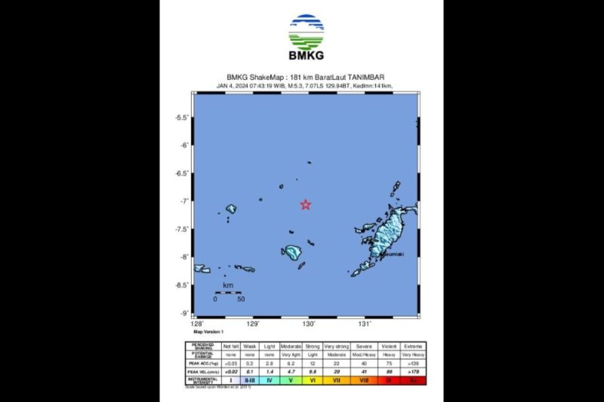 BMKG: Gempa magnitudo 5,6 guncang  Laut Banda, tidak berpotensi tsunami