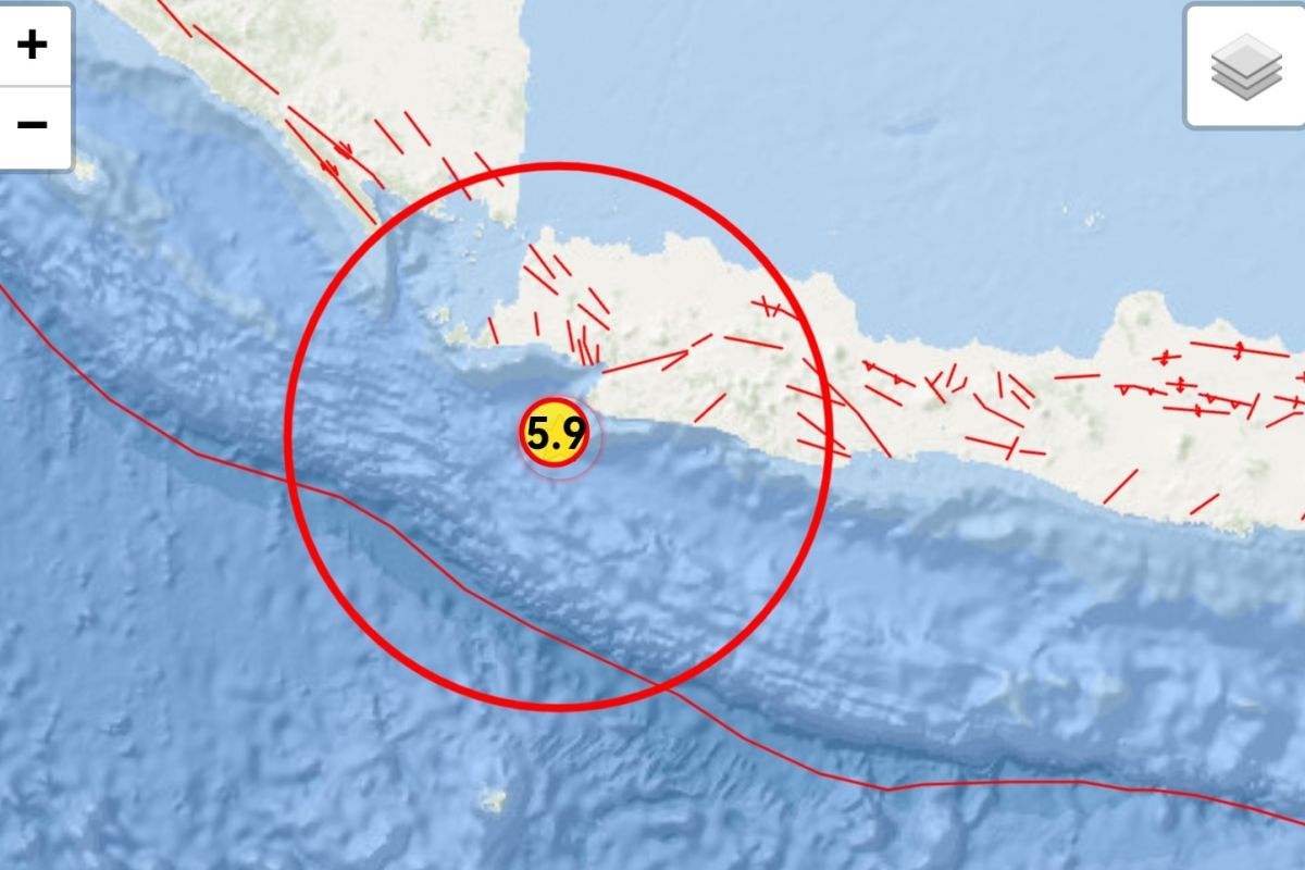 Gempa Bayah Banten akibat lempeng menujam