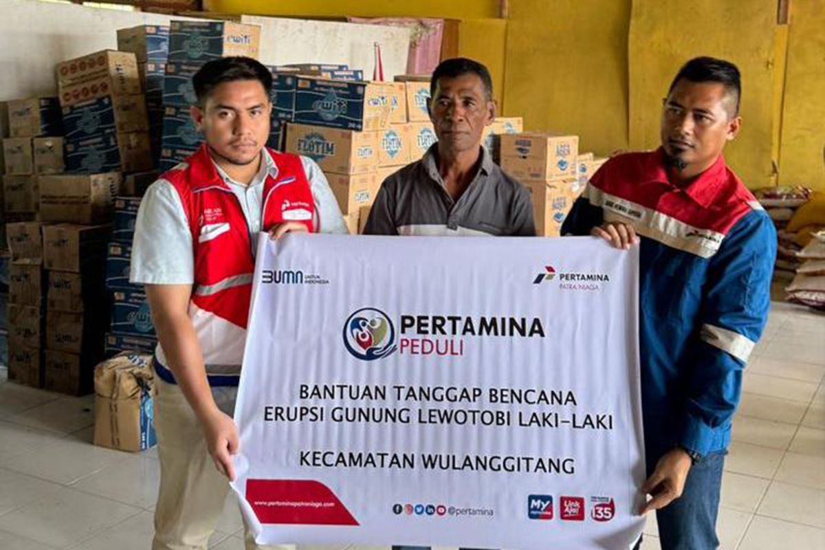 Pertamina salurkan bantuan bagi korban erupsi Gunung Lewotobi