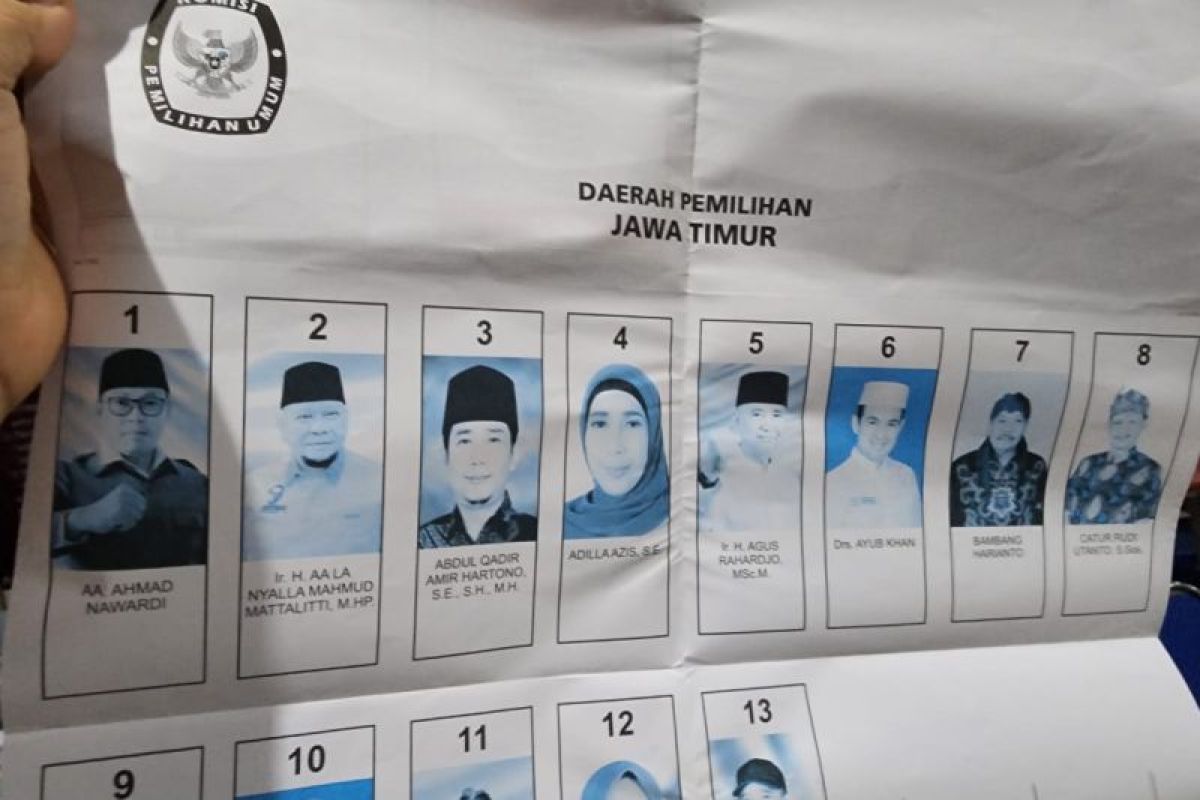 KPU Kota Kediri temukan 72 lembar surat suara DPD rusak