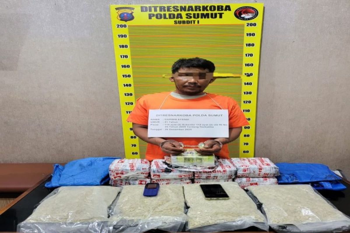 Polda Sumut tangkap terduga  pemilik 9 kilogram sabu-sabu