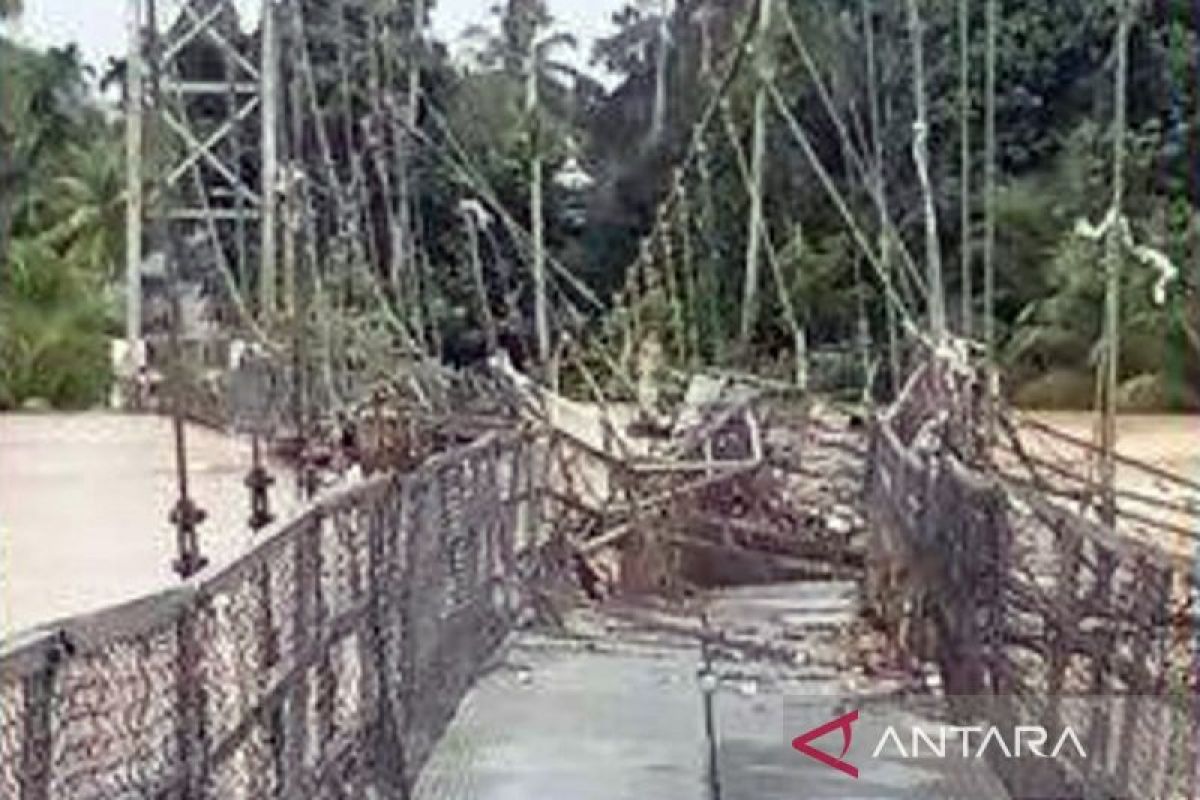 Dua jembatan penghubung antardesa di Riau ambruk akibat banjir