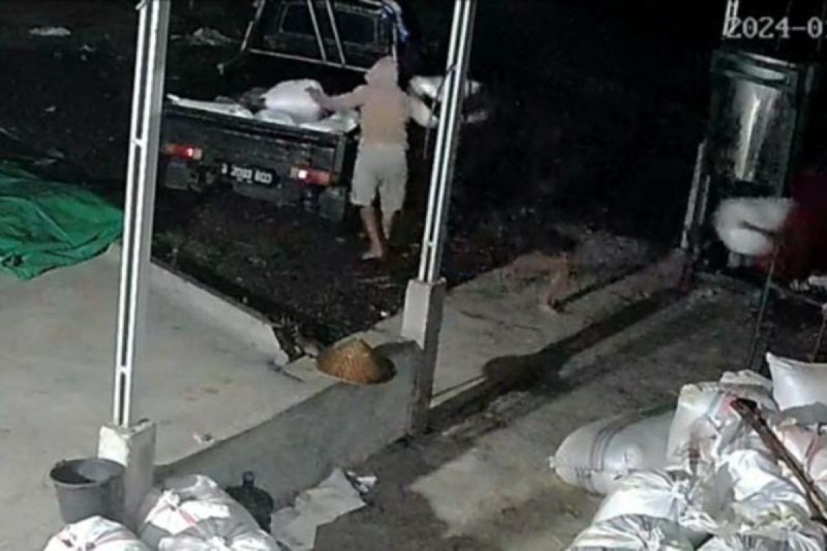 Komplotan pencuri gabah di Lombok Tengah terekam CCTV