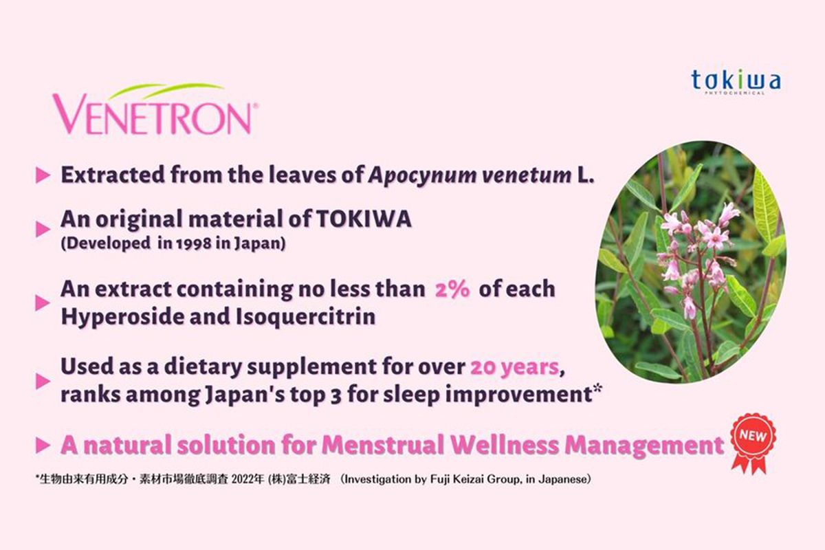 TOKIWA PHYTOCHEMICAL CO., LTD. Announces Latest Clinical Study of VENETRON (R) on Menstrual Well-being