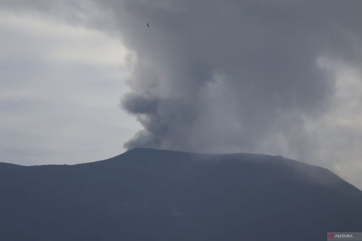 Lontaran material pijar Gubung Sumbar capai radius 4,5 kilometer