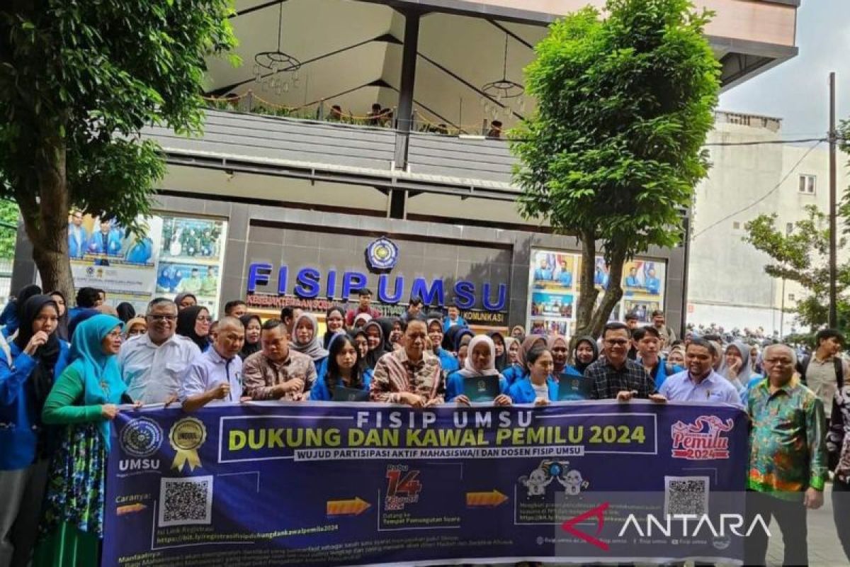 Mahasiswa UMSU tegaskan dukung dan kawal Pemilu 2024