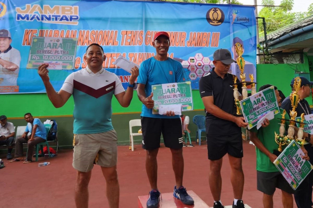 Tim Polda Jambi raih emas Kejurnas Tenis Piala Gubernur Jambi