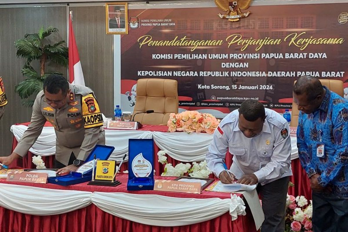 KPU PBD-Polda Papua Barat teken kerja sama pengamanan Pemilu 2024