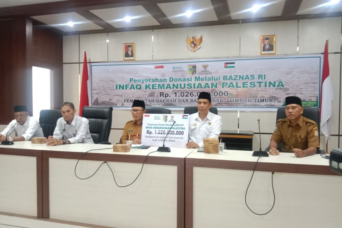 Pemkab Lombok Timur salurkan infak Rp1,026 miliar untuk Palestina