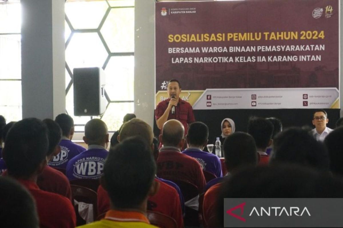 KPU Banjar edukasi warga binaan Lapas Karang Intan soal pemilu