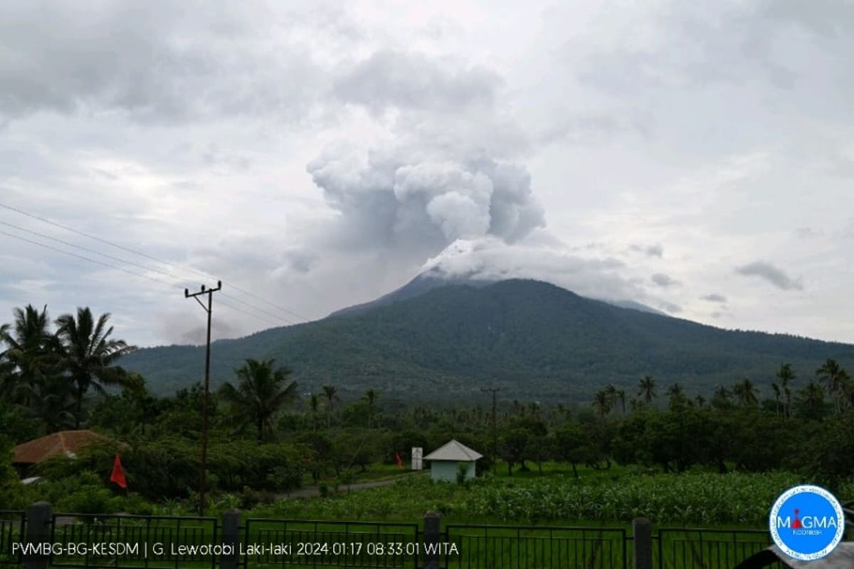 PVMBG minta warga tak beraktivitas pads radius lima km dari pusat erupsi