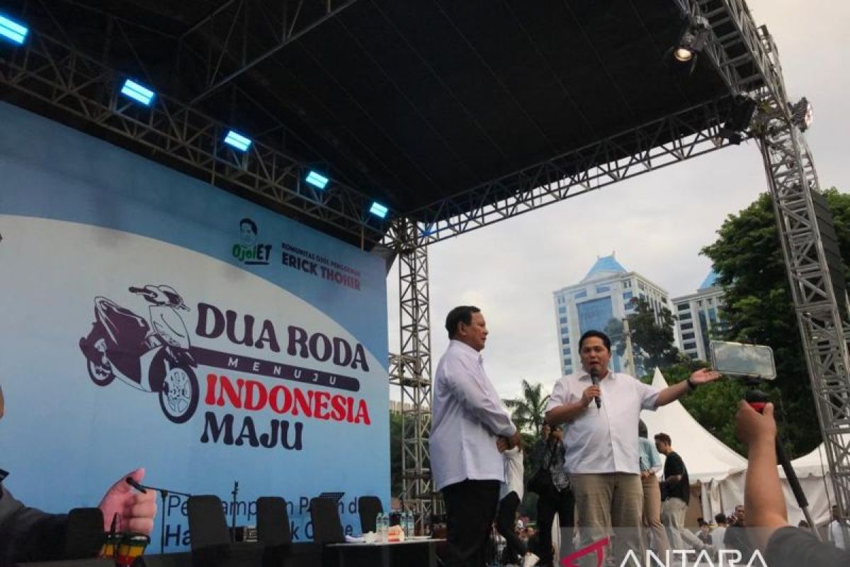 Didukung komunitas Ojol OjolET, Prabowo: Pokoknya pilih sesuai hati nuranimu