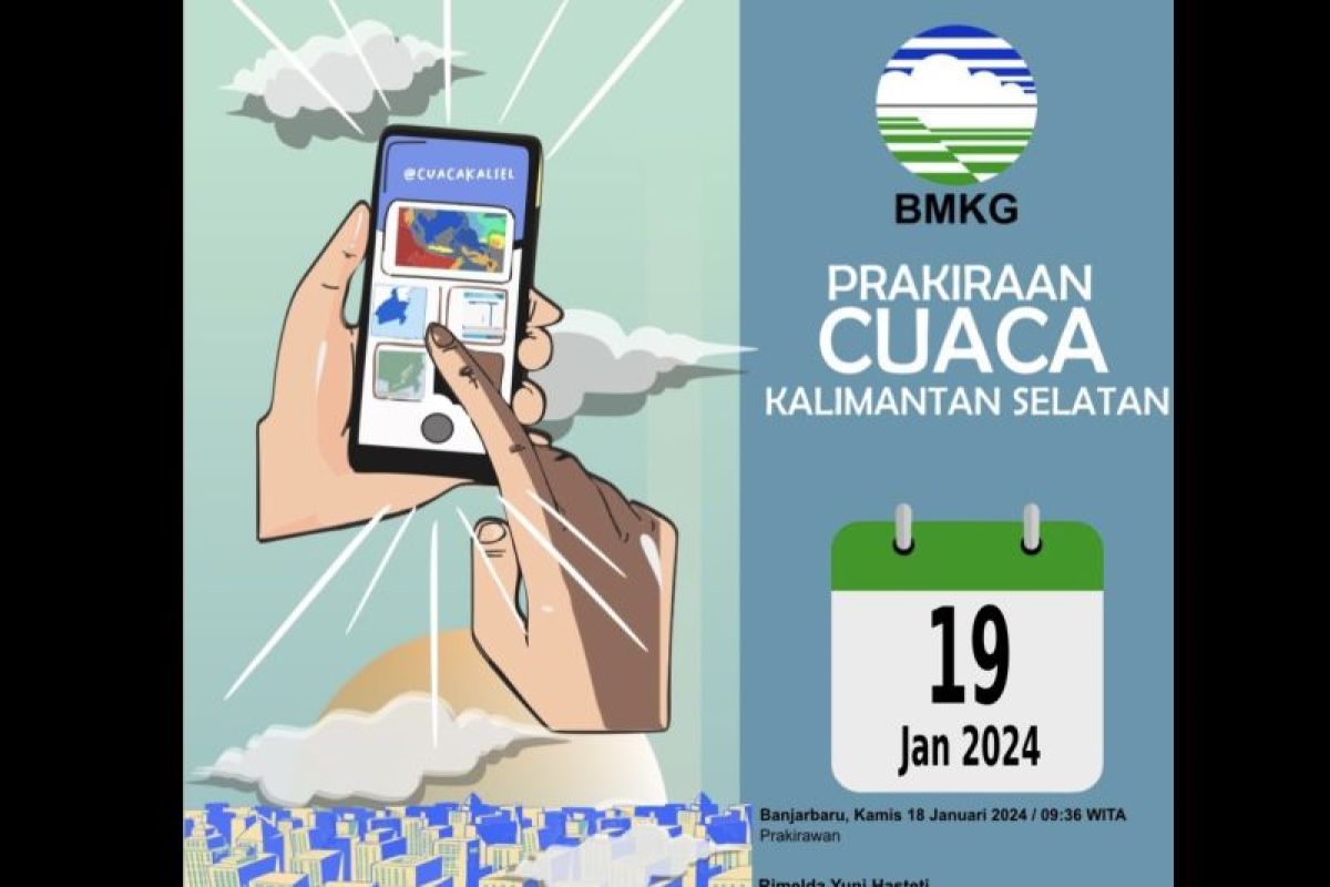 BMKG prediksi wilayah Kalsel berpotensi terjadi hujan pada Jumat pagi