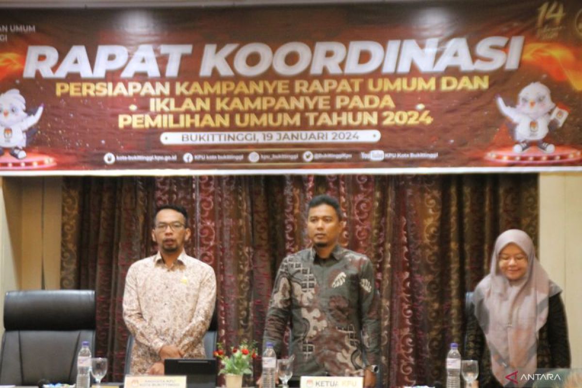 KPU Bukittinggi tetapkan tiga lokasi penyelenggaraan kampanye umum Pemilu 2024