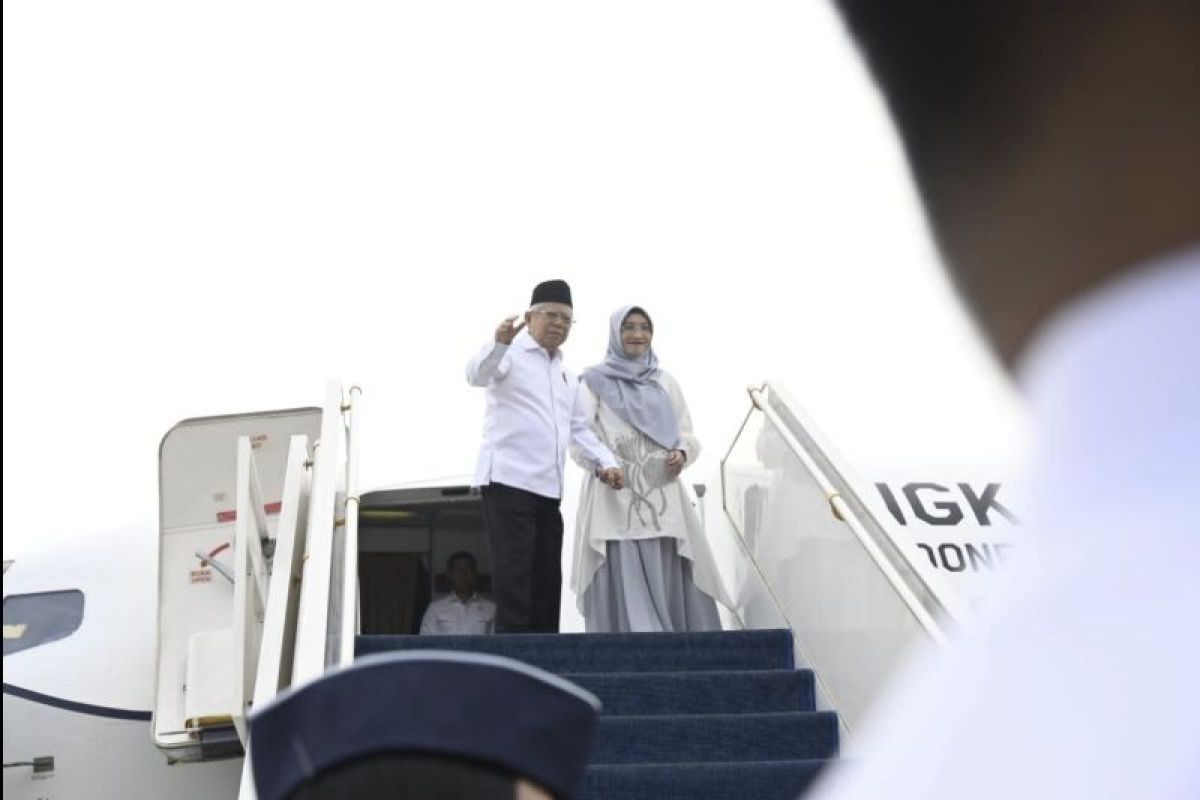 Wapres Ma'ruf Amin bertolak ke Malang hadiri kuliah umum dan Halal Summit