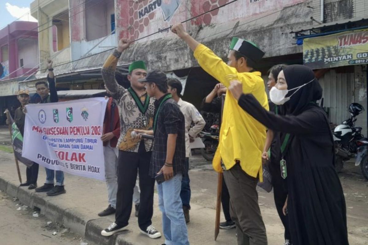 HMI dan BEM serukan pemilu damai di wilayah Lampung Timur