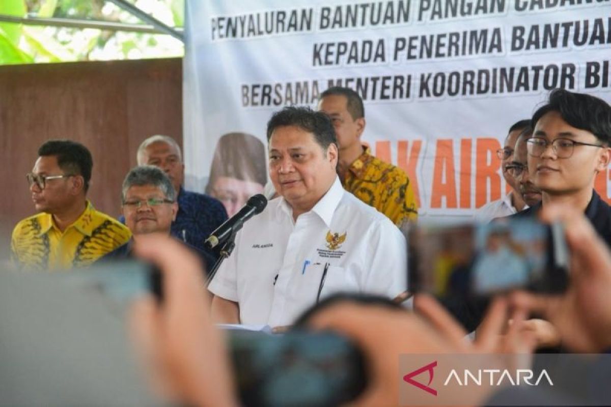 Airlangga tinjau penyaluran bantuan pangan di Garut