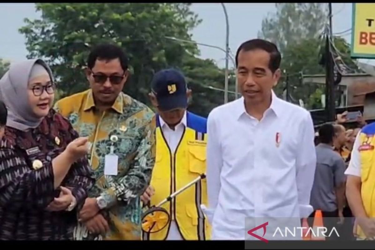 Presiden Jokowi tinjau perbaikan Jalan Solo - Purwodadi