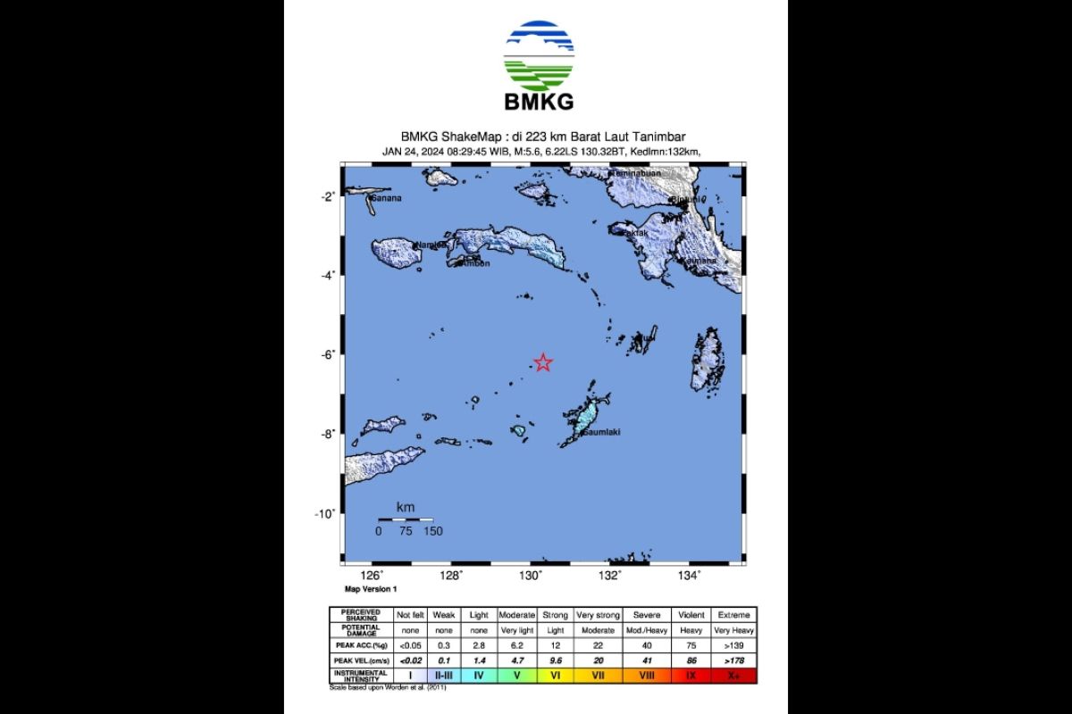 BMKG: Gempa magnitudo 5,9 di Laut Banda dipicu deformasi batuan Lempeng Banda