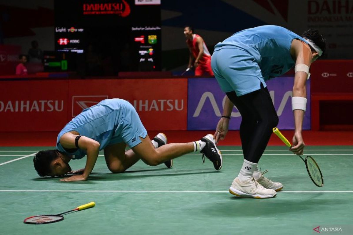 Fajar/Rian melangkah ke semifinal Indonesia Masters 2024 usai menangi laga 