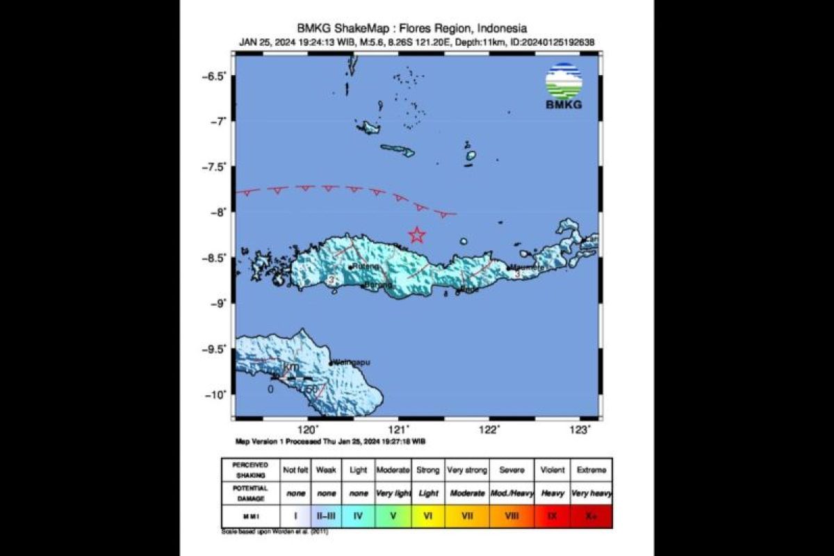 Gempa M5,6 guncang wilayah Nagekeo, NTT tidak berpotensi tsunami