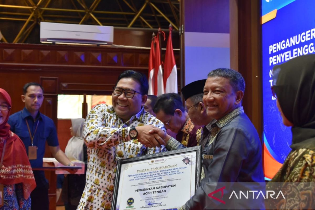 Aceh Tengah diberi penghargaan pelayanan publik Ombusman RI, ini kata Pj bupati