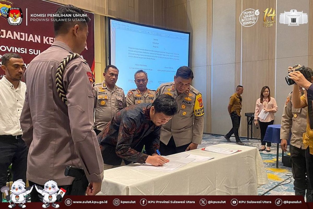 KPU-Polda  Sulut  teken kerja sama sukseskan penyelenggaraan pemilu