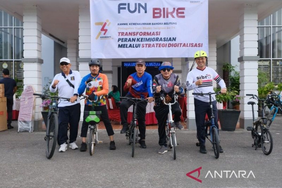 Semarak Hari Bhakti Imigrasi ke-74, Kemenkumham Babel Gelar Fun Bike