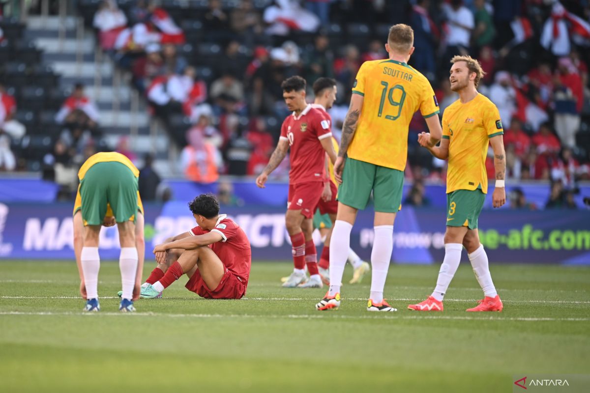 Indonesia tertinggal 0-2 dari Australia pada babak pertama