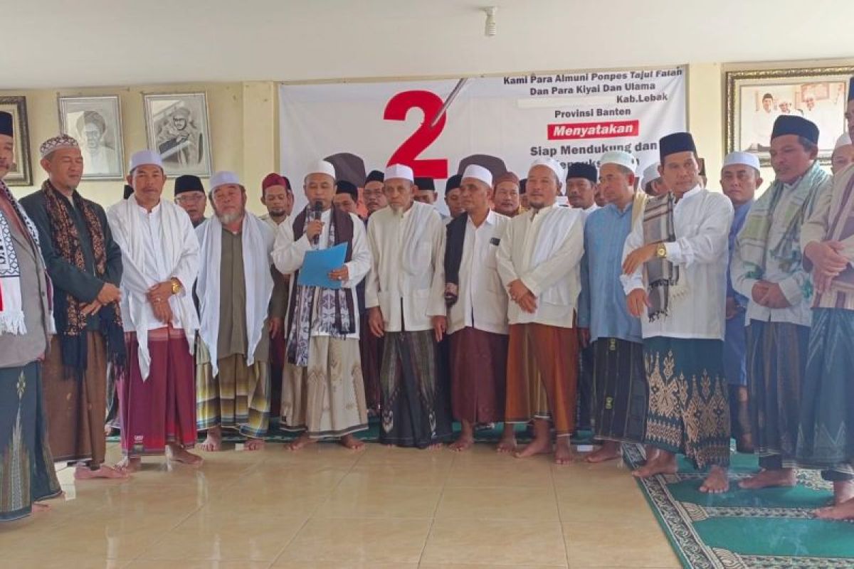 Pimpinan sejumlah ponpes di Lebak deklarasi dukung Prabowo-Gibran