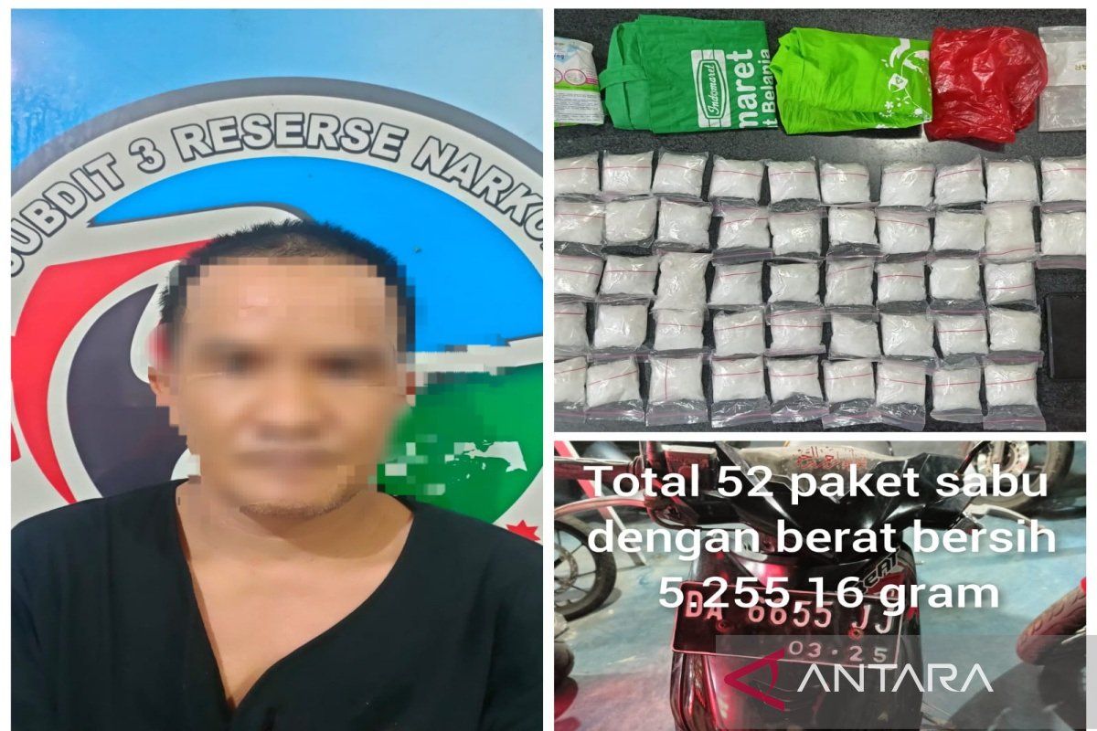 South Kalimantan police arrest drug courier with 5.3kg drugs