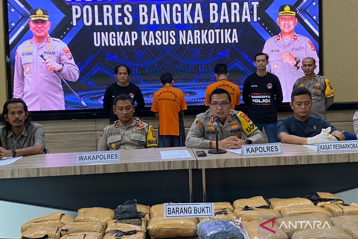 Polisi Bangka Barat gagalkan penyelundupan 24 kilogram ganja