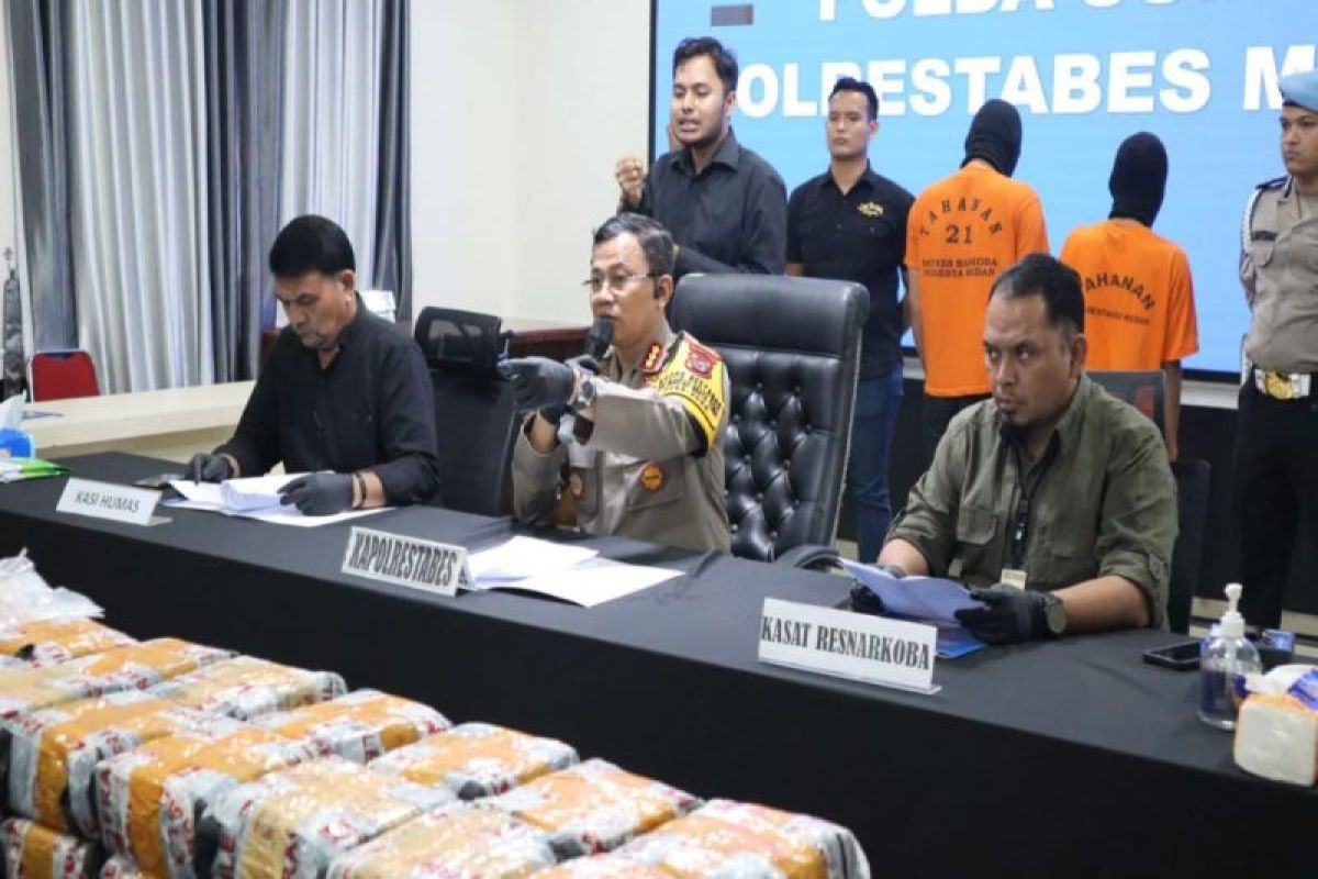 Polrestabes Medan sita 53 kilogram  sabu dari jaringan Malaysia