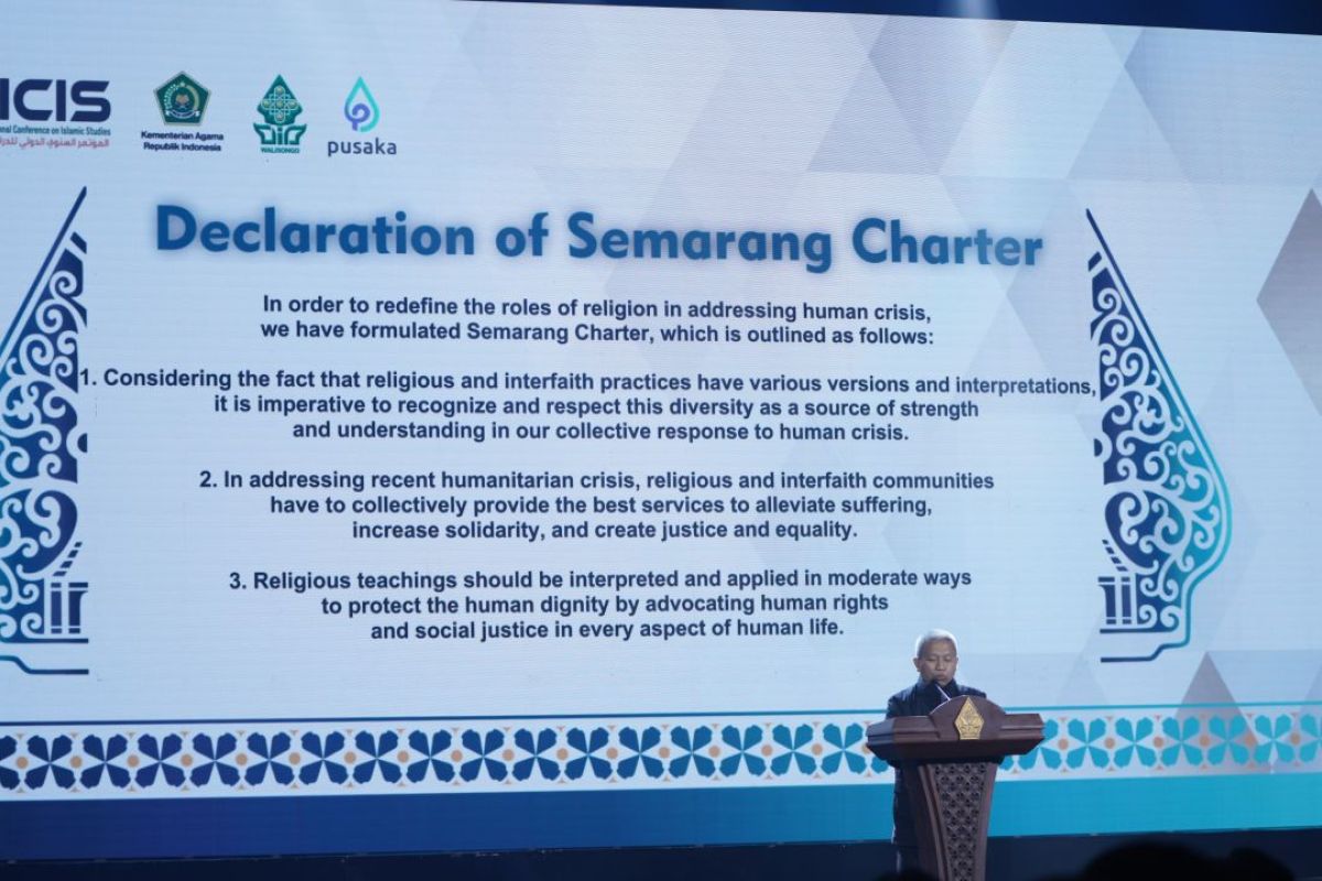 Religious summit ends with Semarang Charter, urging unity and aid