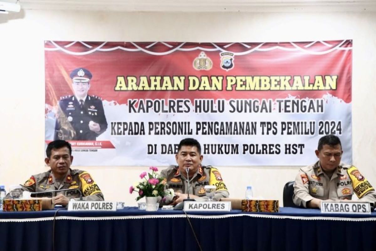 Kapolres HST larang personel bawa senpi saat pengamanan TPS pemilu