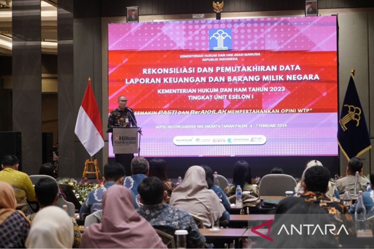 Kemenkumham merekonsiliasi data keuangan pertahankan opini WTP