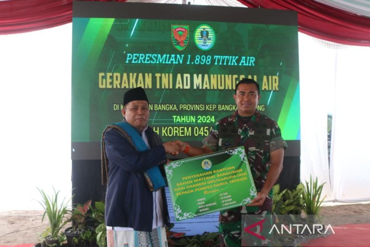 Danrem 045 Garuda Jaya luncurkan Manunggal Air TNI AD di Babel